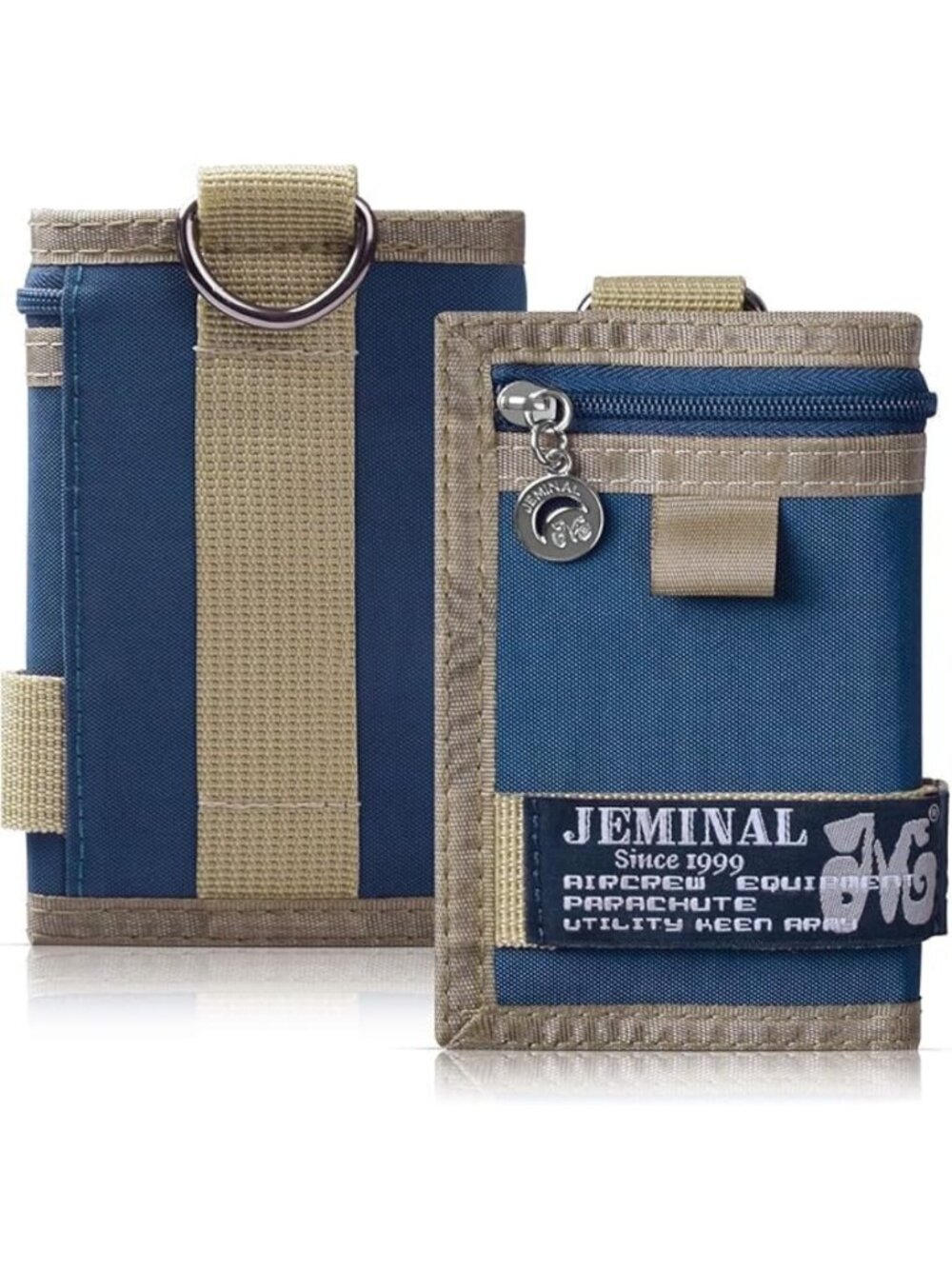 Trifold Canvas Wallet for Men - Lightweight Nylon, Keychain, Multiple Card